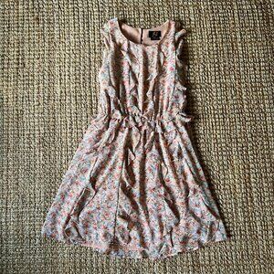 Light Pink Ruffle Floral Print Dress